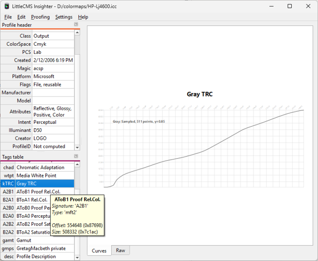 LittleCMS Insighter curve1